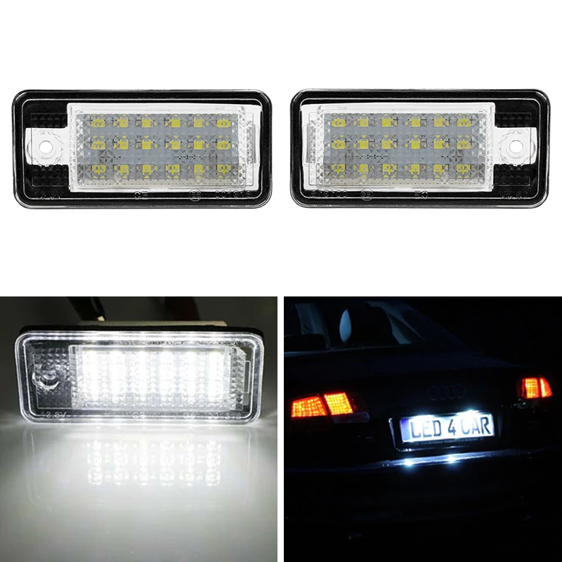 

2 Pc/Pair 5W 18 LED 6000K Automotive Lighting Lamps License Plate Lights Car Styling Decorate Auto Accessories For Audi Q7 A3 S3