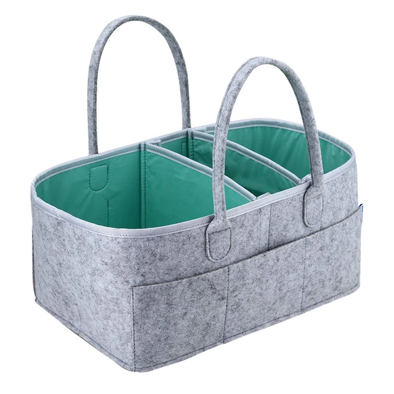 

2X Baby Diaper Caddy Organizer - Portable Storage Basket - Essential Bag For Nursery, Changing Table And Car