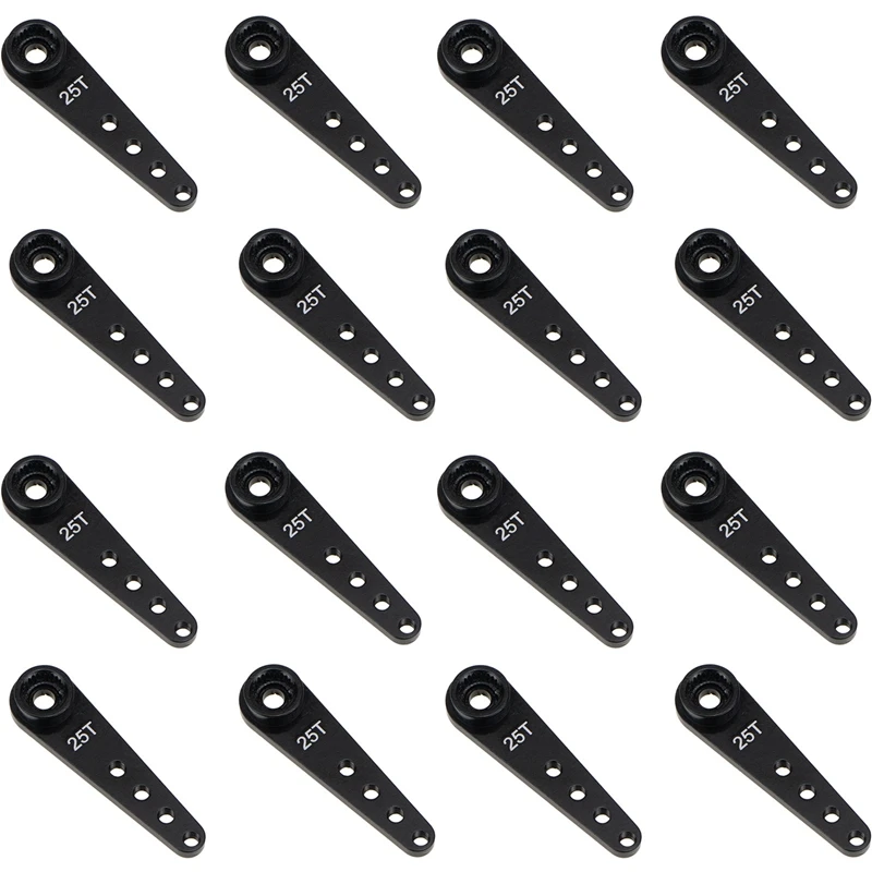 

16PCS 37Mm 25T Metal Extension Steering Servo Arm Horn For RC Car Crawler Parts,Black