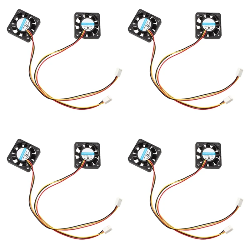 

8 Pcs 3 Pin 40Mm Square PC Computer Cooling Fan DC 12V Black