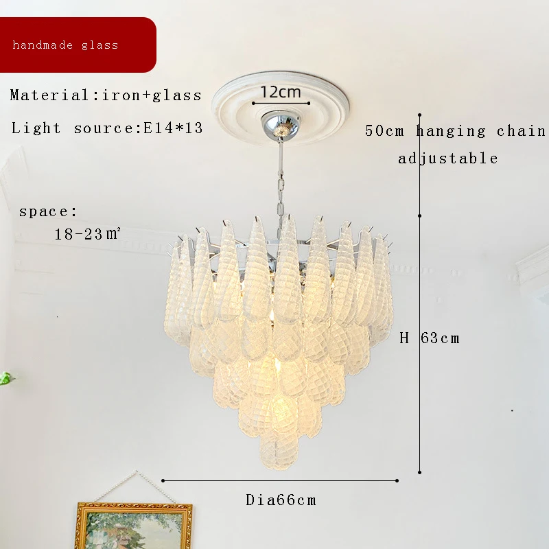 Винтажная стеклянная люстра De Techo