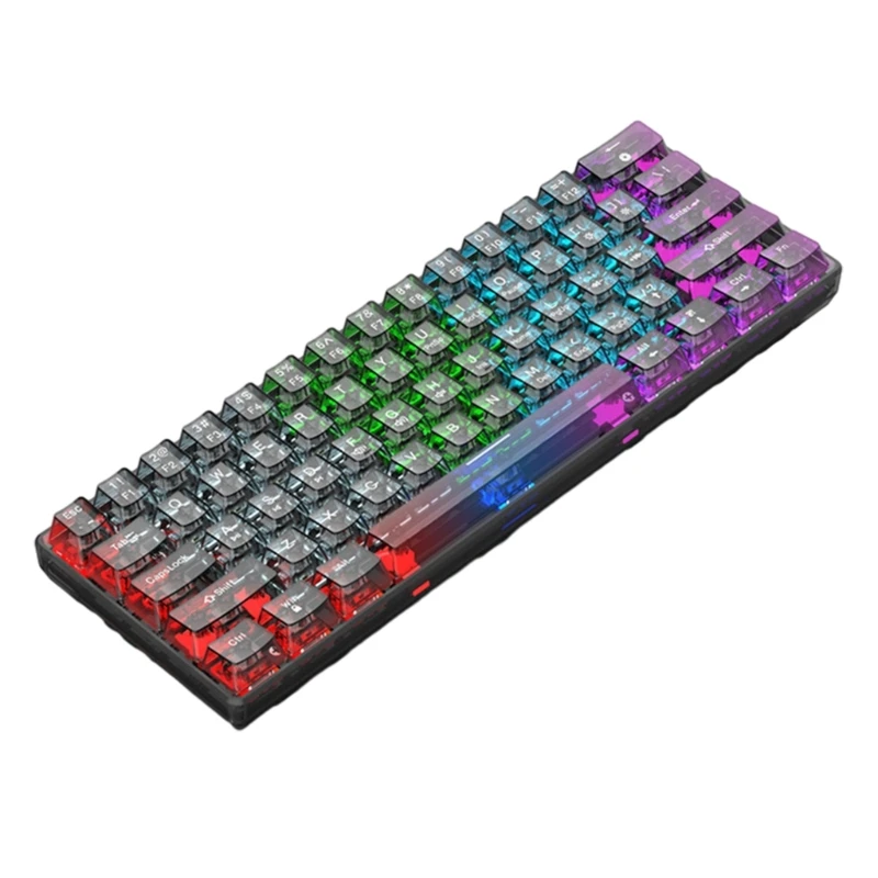 

Ergonomic Keyboard USB 61 Keys Mechanical Keyboard USB RGB Backlit Gaming Keyboard USB Keypad E65C