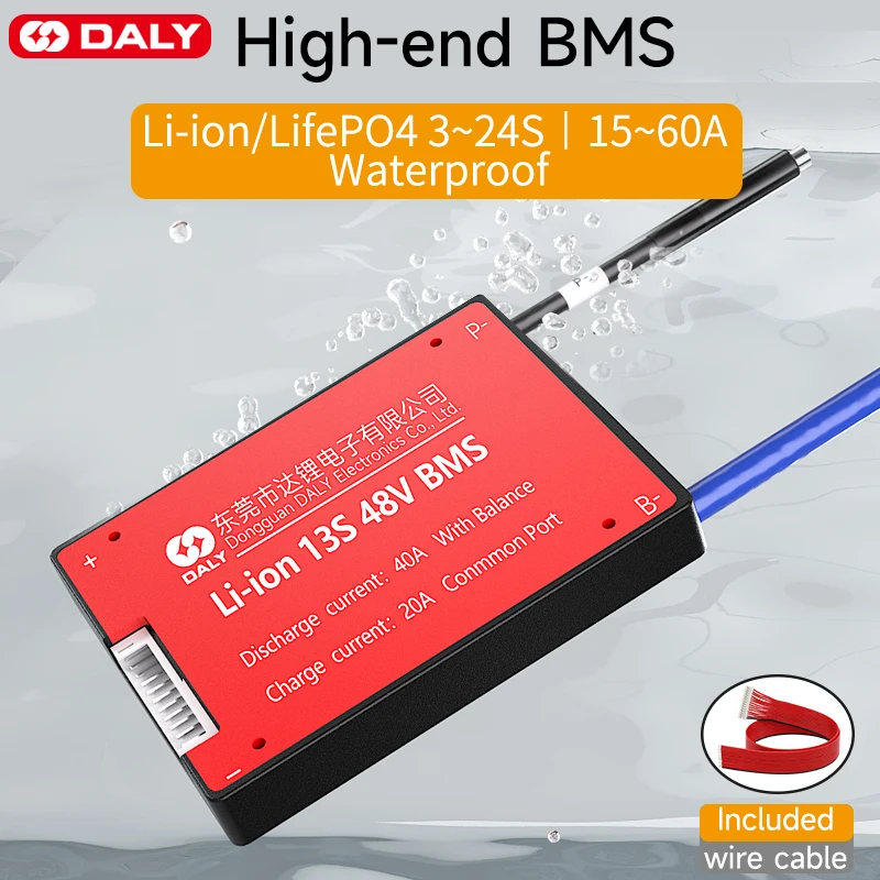 

Daly BMS 12V 24V 36V 48V 60V 4S 5S 6S 7S 8S 10S 13S 14S 15S 16S 60A 80A 100A 150A 200A LiFePo4 Battery 18650 BMS Balance