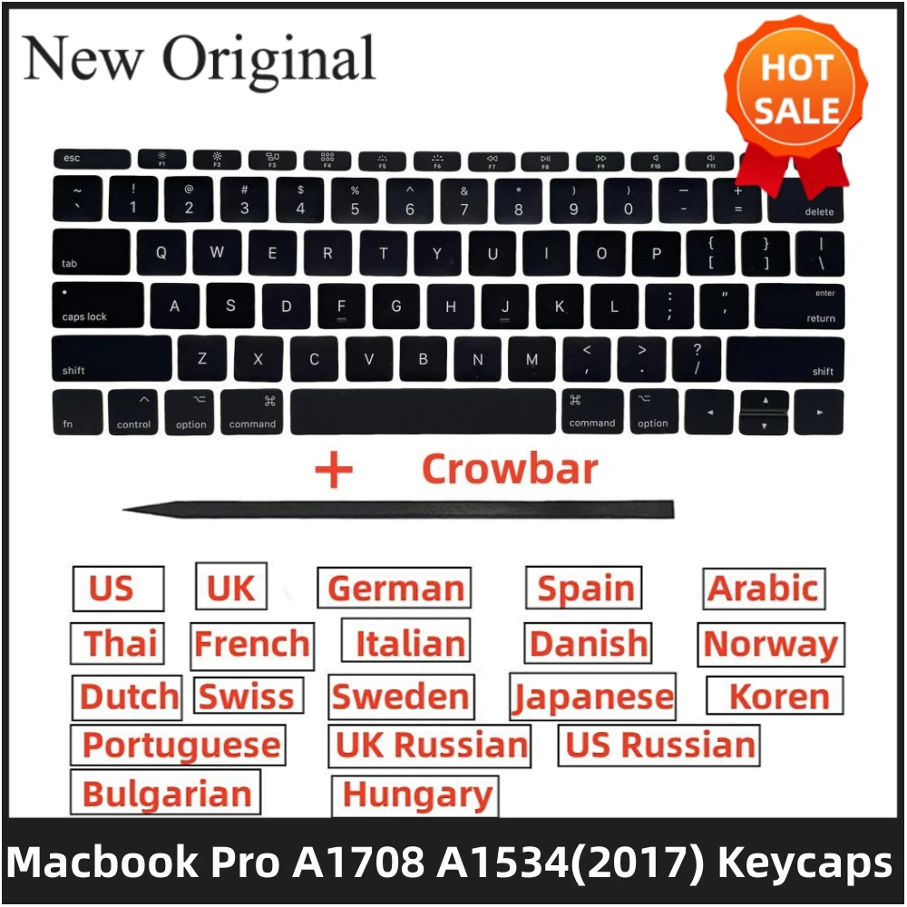 Сменные колпачки клавиш US UK SP FR GR DK IT RU JP swiss макет для Macbook Pro Retina A1708 (A1534 2017) клавиши клавиатуры колпачок