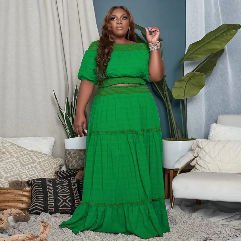 Women's Sequin Dress Solid Dress Sets Elastic Waist  Floor-Length Plus Size Women Clothing 2022 Fashion Sexy Dress Short Loose