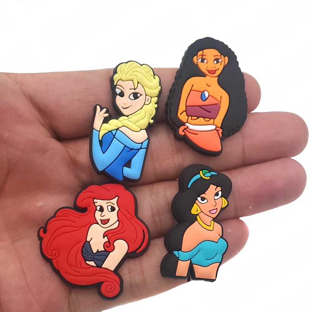 

1pcs Disney Princess PVC Shoe Charms for Croc Kawaii Anime Frozen Shoe Decorations Diy Cute Crocs Accessories Kids Women Girls