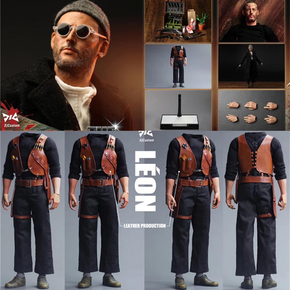 

DJ-CUSTOM DJ-16001 1/6 Male Solider Humored Killer Jean Reno 12'' Action Figure Doll With Weaponry Two Head Sculpts Green Plants