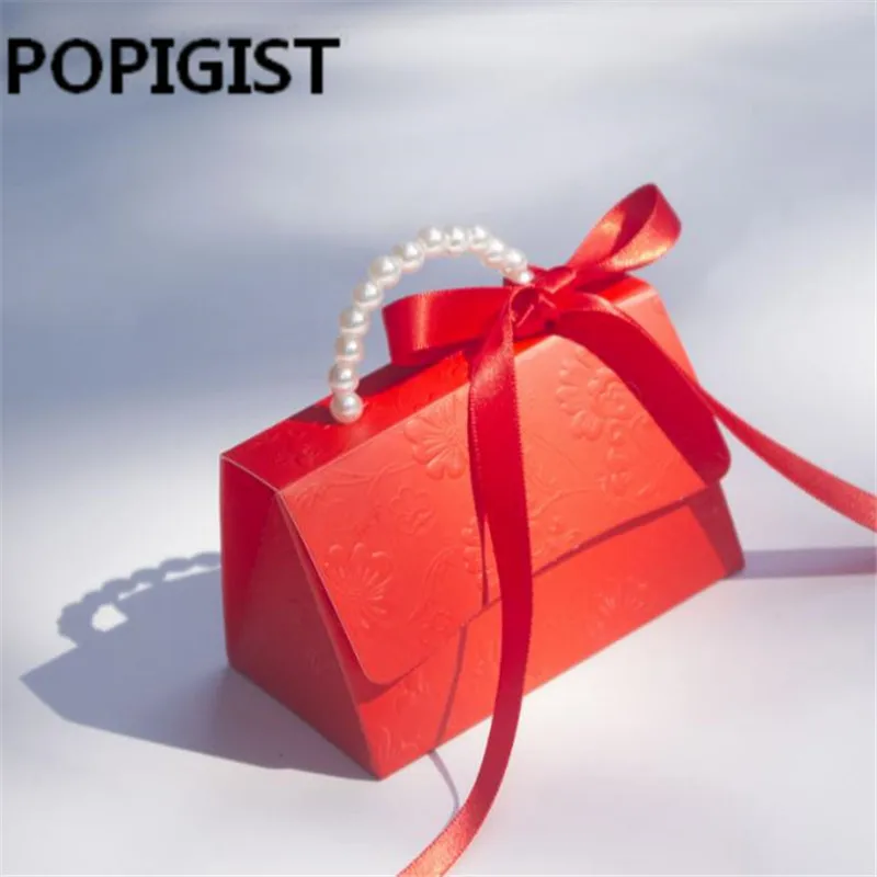 Креативные жемчужные портативные коробки для конфет вечеринки свадьбы