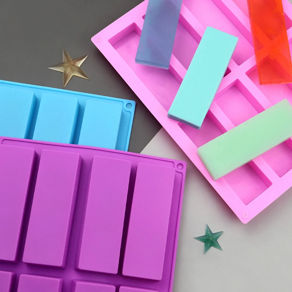 

8 Holes Rectangle Silicone Soap Mold Cake Fondant Chocolate Soap Mould Handmade Cake Bakeware Soap Making Supplies