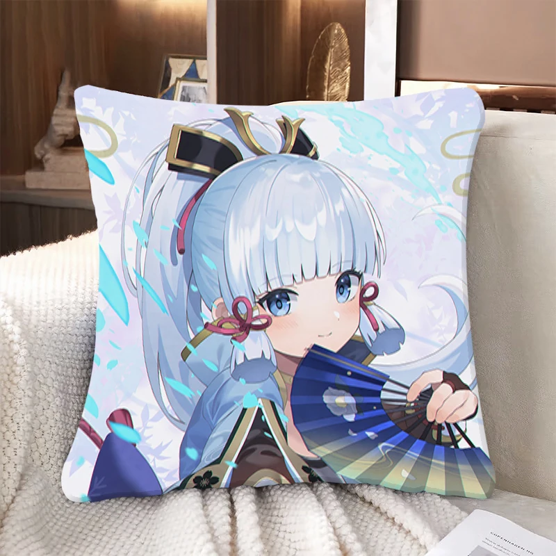 

Ayaka Genshin Impact Cushion Cover Cute Double Sided Printing Pillow Kawaii Decorative Sofa Cushions Pillowcase Pillows Covers