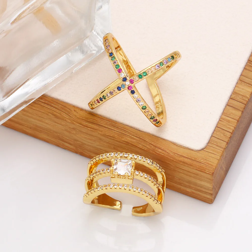 

Vlen Top Quality Colorful CZ Ring for Women Girls Fashion Engagement Wedding Rings Charm Party Jewelry Anillos Mujer