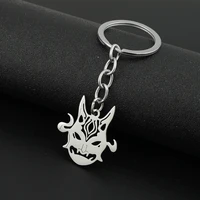 genshin anime impact stainless steel pendant keychain game periphery metal keyrings car key holder for home accessories