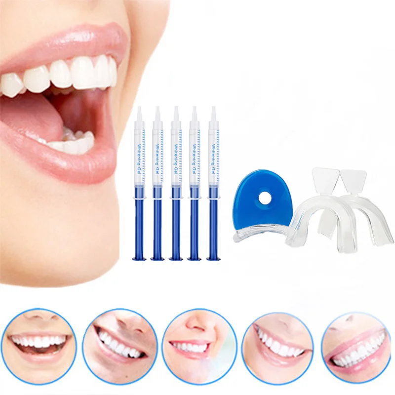 Dental Bleaching Teeth Whitening Peroxide Gel Kit With Teeth Whitening LED Light Accelerator Teeth Beauty Tools Tooth Scaler