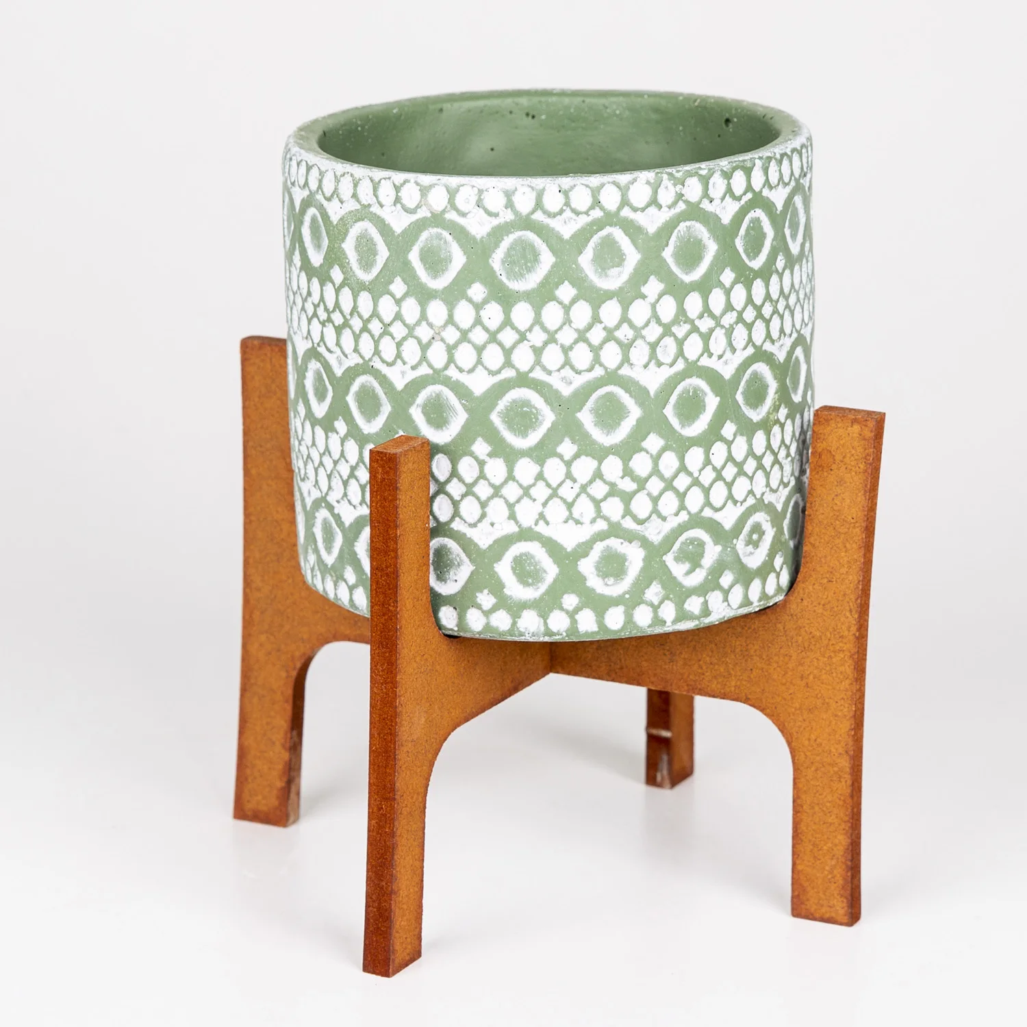 

Veramaya подставка флип кружева сетка кружева узор зеленый бетон горшок 14x21 см