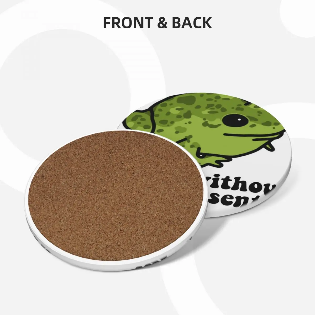 Я существую без моего разрешения керамические подставки в виде лягушки (набор из