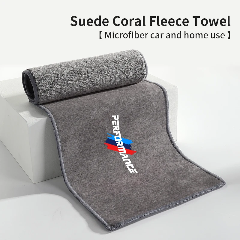 

Microfiber Absorbent Car Drying Towel Auto Wash Towel Car Cleaning Double-Faced Plush Towels For BMW M Performance Accessories