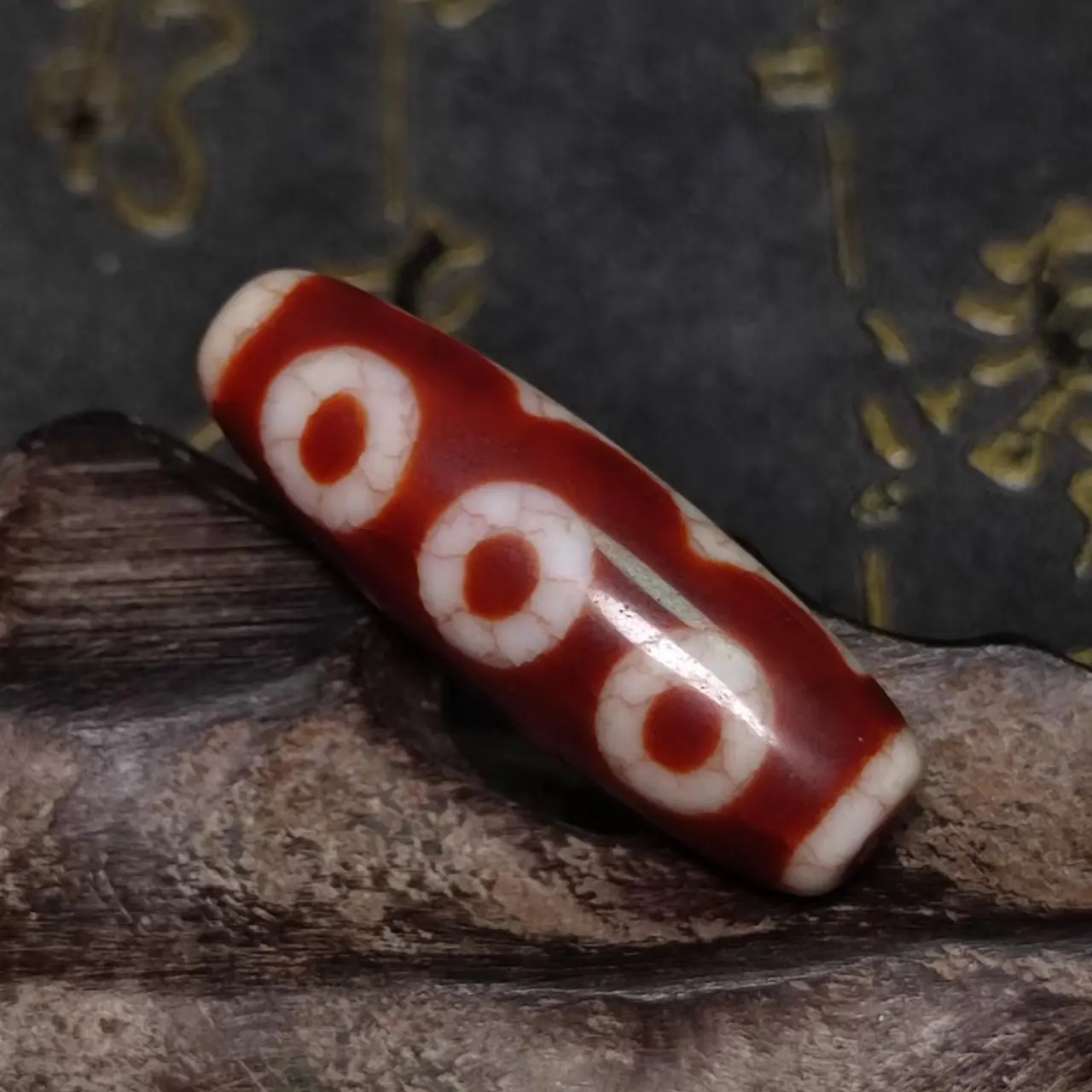 

Бусины из красного агата класса AAA, 5 глаз с погодораживающей жилой, натуральные тибетские бусины Dzi для изготовления ювелирных изделий свои...