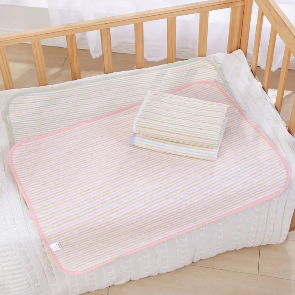 

Table Baby Bedding Oxford Cloth Colorful Strip Waterproof Mat Urine Mat Infant Diaper Mat Changing Pad Baby Nappy