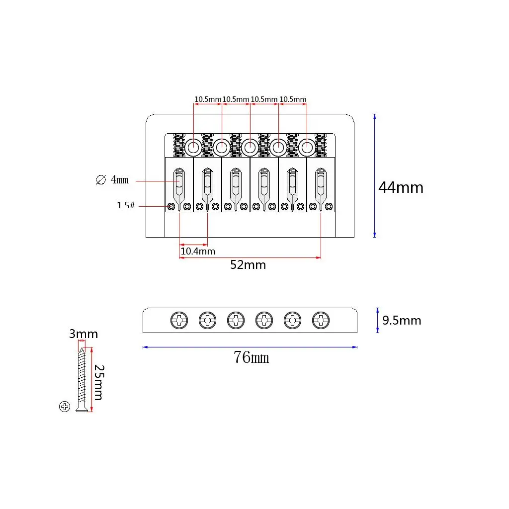 

1 Set Guitar Fixed Bridge Saddle for Electric/Cigar Box Guitar
