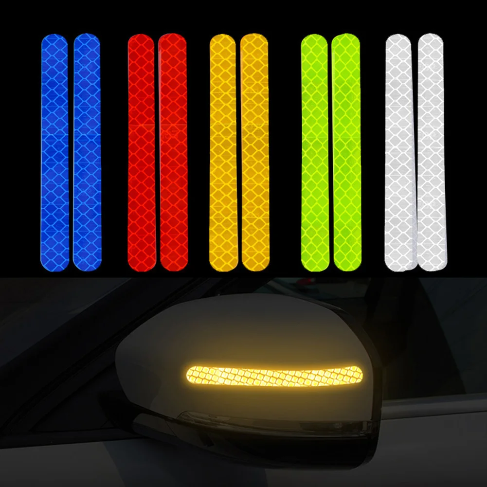 

1 Pair Car Rearview Mirror Reflector Stickers Exterior Decoration Reflective Tape Auto Driving Security Warning Strip Accessorie