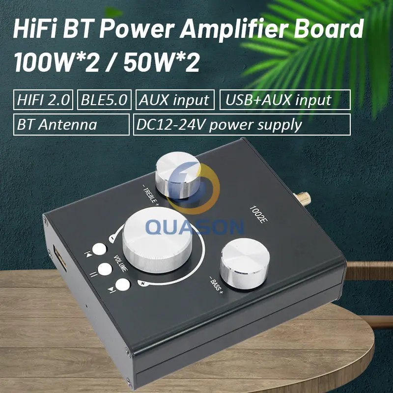 

ZK-1002E 502E 2*50W 100Wx2 Bluetooth 5.0 TPA3116 Dual Channel Audio Power Amplifier Module High And Low Bass Subwoofer