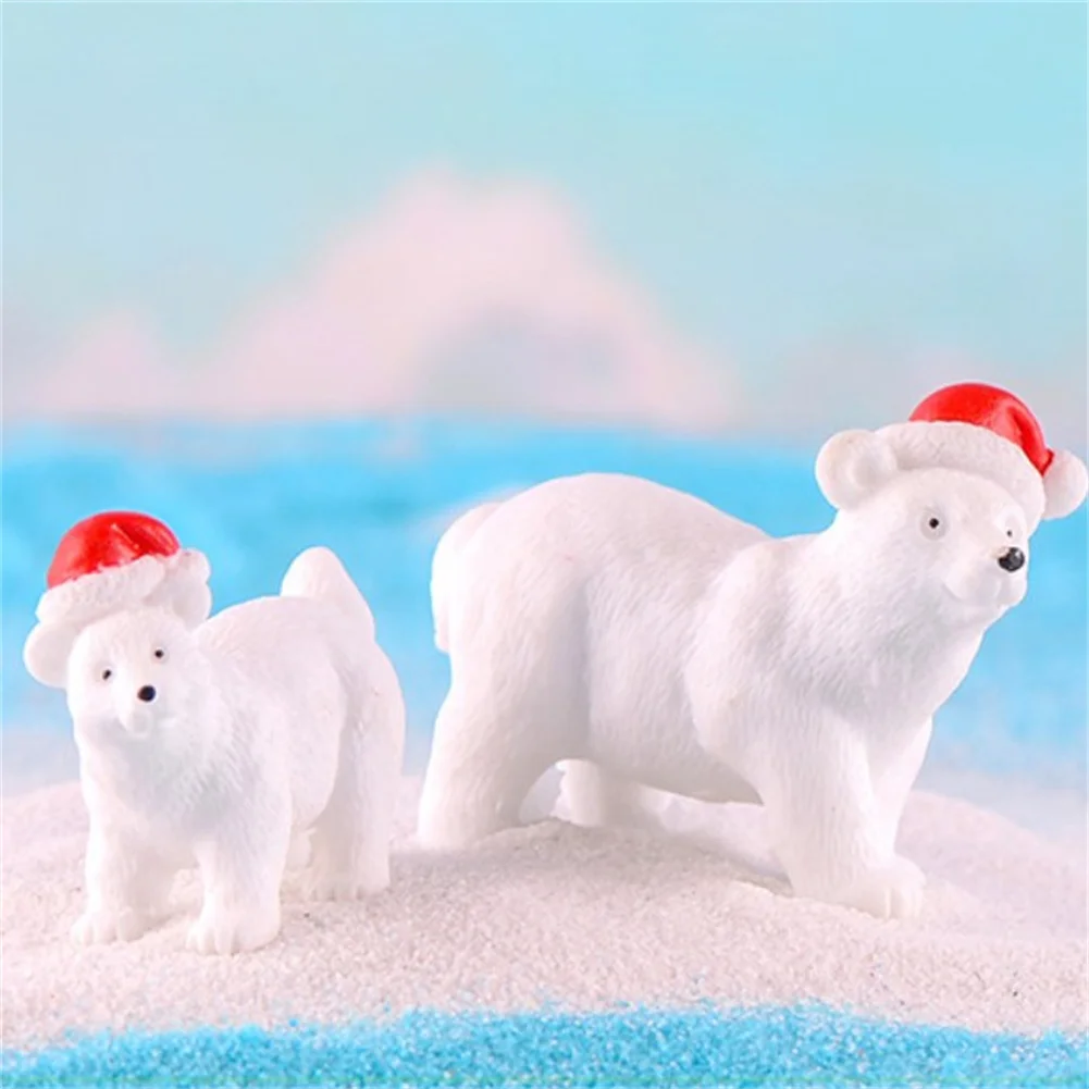 

Искусственные фигурки, сказочное украшение для сада, микро Ландшафтные украшения, миниатюрное украшение «Снежный Медведь» на Рождество, Но...