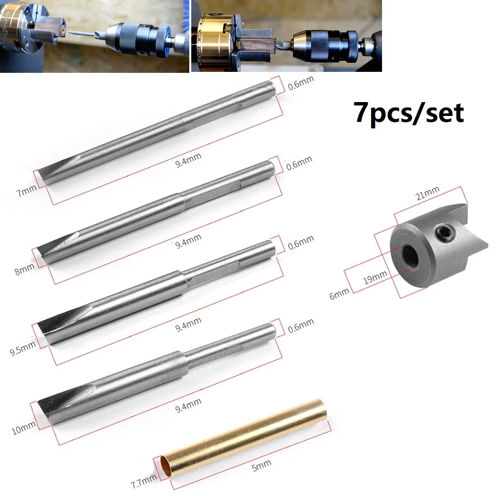 

Trimmer Milling Cutter Milling Tool 7pcs HSS High Quality Mill Barrel Pen Making Trimming Wood Turning Kit Durable