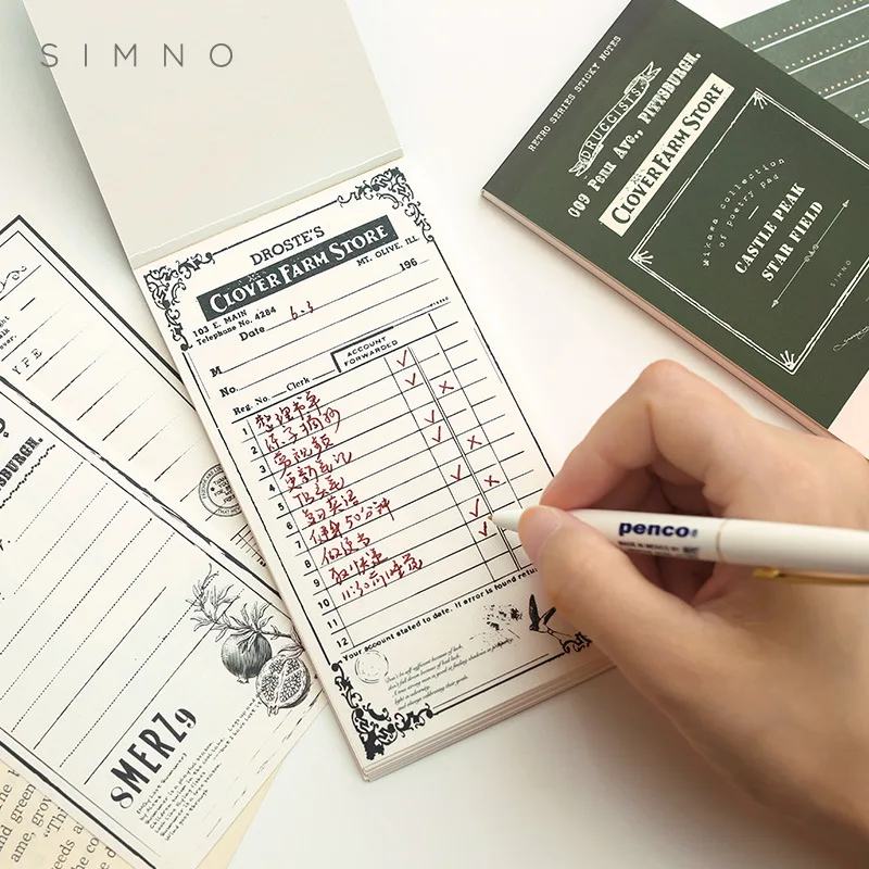 

30pcs Vintage Poems Memo Pad Writable Decorative Stationery Diary Lable Notepad Office Leave Message Office Supplies