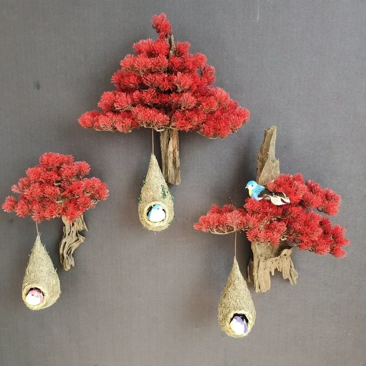 Имитация растения подвесное украшение настенная подвеска для интерьера из сосны