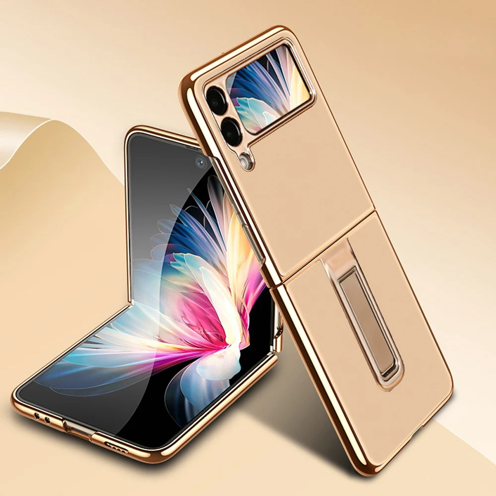 

Чехол для телефона из натуральной кожи для Samsung Galaxy Z Flip 4 Flip4 ZFlip4, отдельный чехол с золотым покрытием