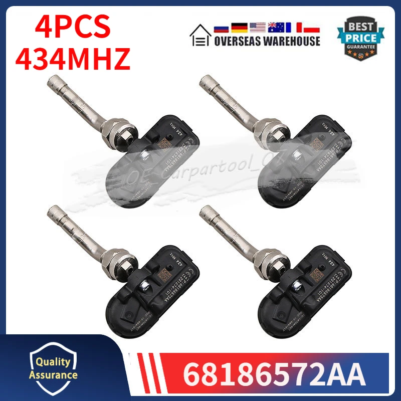 

Датчик давления в шинах 68186572AA, 4 шт., подходит для датчика системы мониторинга давления в шинах 2014-2018 RAM 3500 TPMS