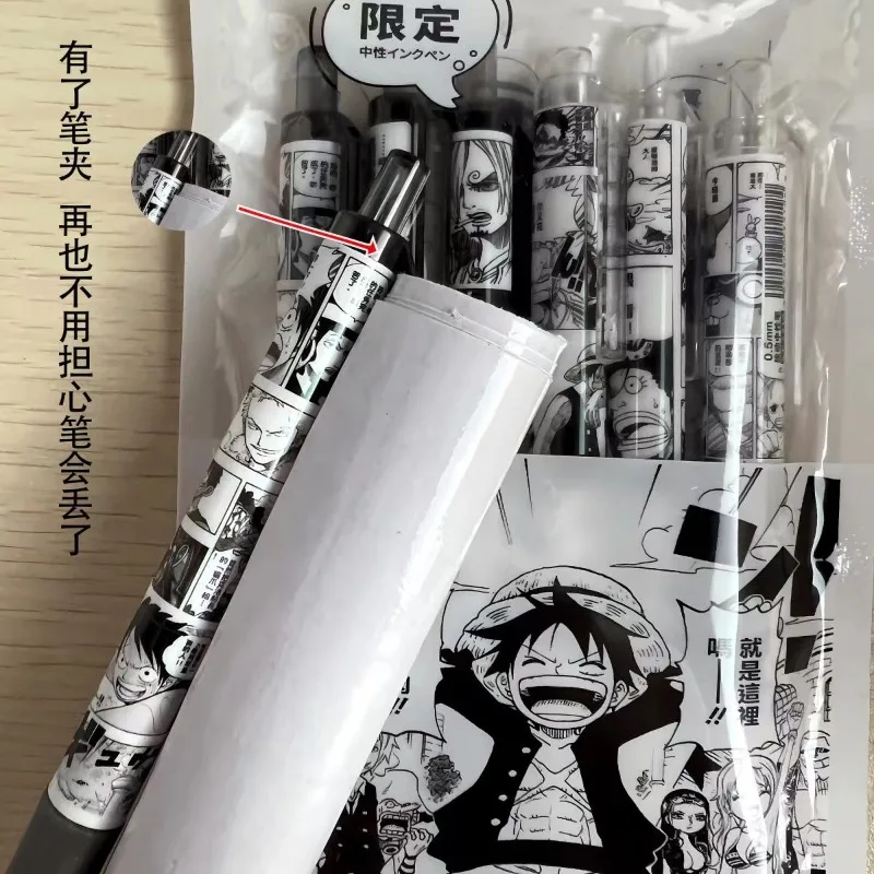 One Piece Luffy Zoro аниме мультяшный узор черно-белая гелевая ручка с горячей кровью