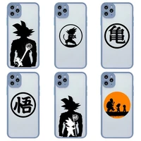 anime dragon ball phone case for iphone 13 12 11 pro max mini xs 8 7 plus x se 2020 xr matte transparent light gray cover