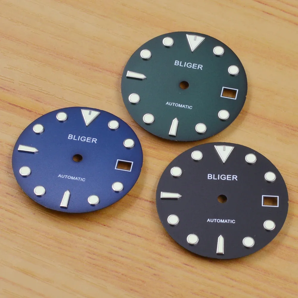 Часы диаметром 29 мм с циферблатом C3 светящиеся часы Diafit NH35 подходят для короны 3 38