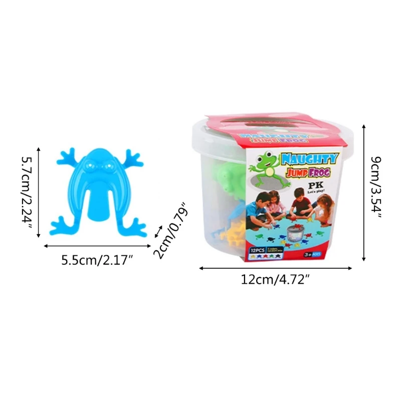 

12pcs Jumping Frogs Toy 2" Plastic Funny Bouncing Frogs for Kids School Dropship