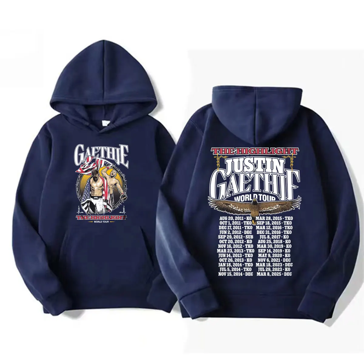 Фото Толстовка The Highlight Justin Gaethje World Tour, мужская одежда, модные толстовки с длинными рукавами, осенне-зимние пуловеры-бодивармэры №2