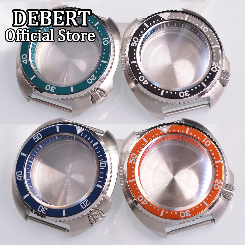 

DEBERT 44mm Stainless Steel 4.1H Crown Abalone Head Case Mens Watches Sapphire Glass For JP Seiko NH35 NH36 Movement 28.5mm Dial