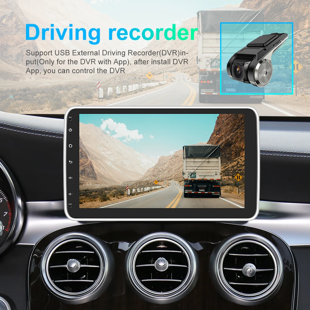 Podofo 10inch Rotate Android Screen Car Radio Android 1Din Apply Carplay Autoradio Multimedia Player BT GPS Navigation AutoRadio images - 6