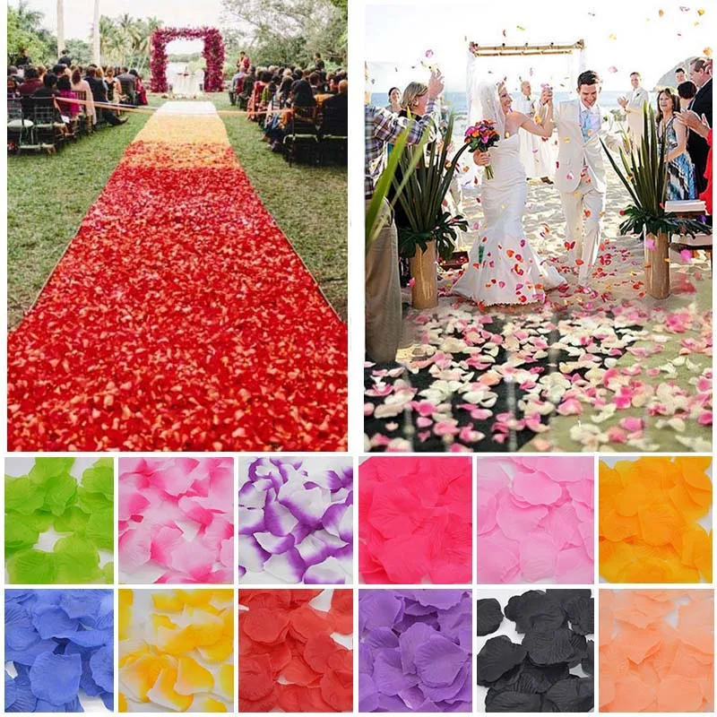 

500pcs Colorful Rose Petal Artificial Rose Petals Artificial Flower Silk Petals for Valentine Day Wedding Romantic Flower Decor