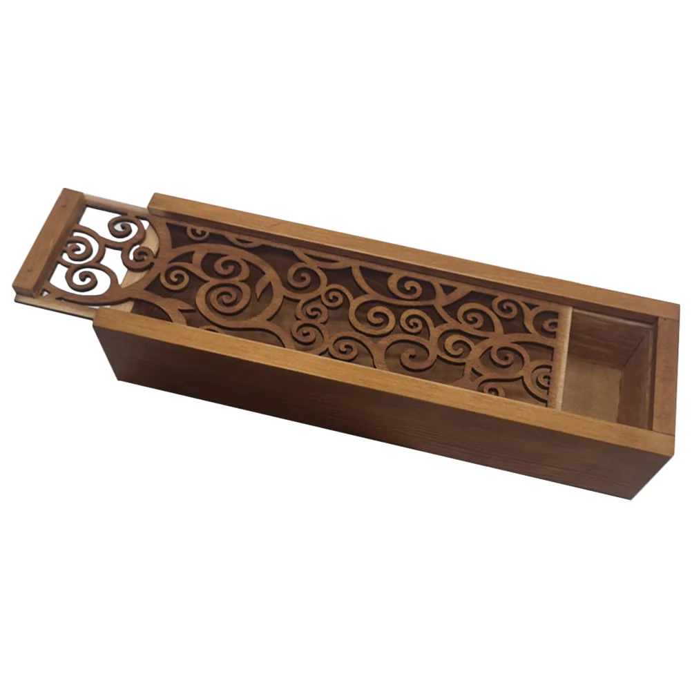 

Decorative Storage Box Wood Gift Box Sliding Top Hollow Wooden Box Wooden Jewelry Box Trinket Box