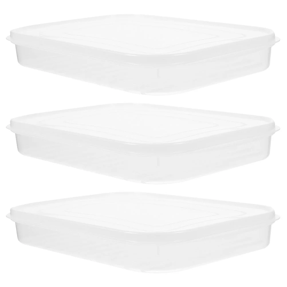 

3 Pcs Cheese Storage Bacon Refrigerator Containers Fridge Organizer Superimposed Holder