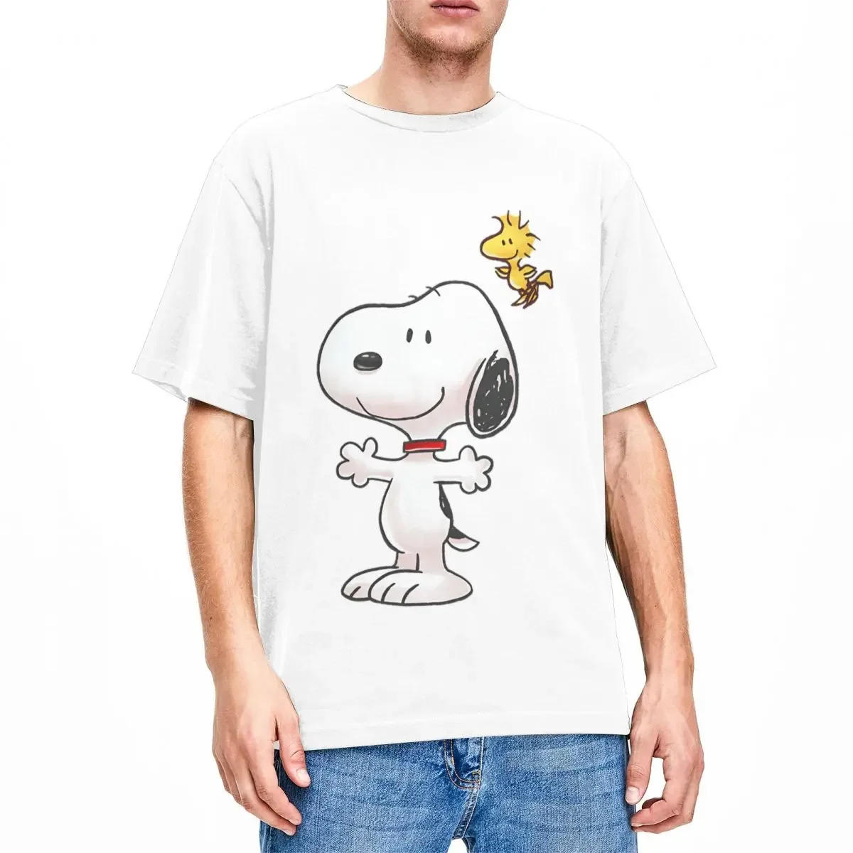 Новинка комикс Снупи с мультяшным арахисом футболки для мужчин и женщин