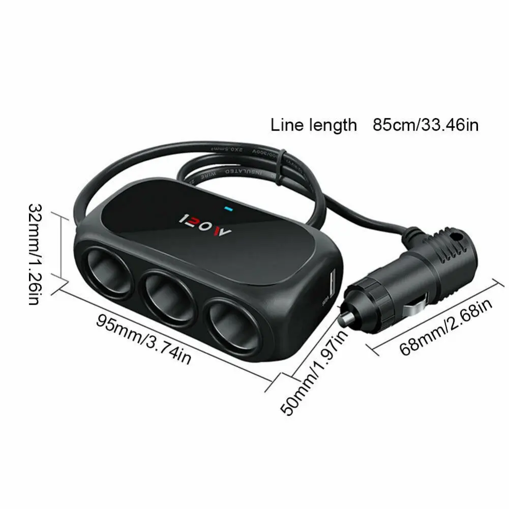 Автомобильное зарядное устройство для прикуривателя сигар с 2-мя USB-портами |