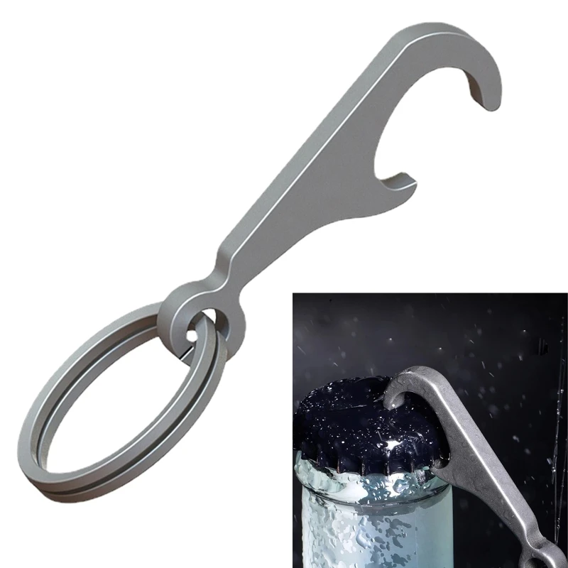

TC4 for TITANIUM Alloy for Creative Mini Beer Bottle Opener Keychain with for Key Rings Can Opener Portable Gadget