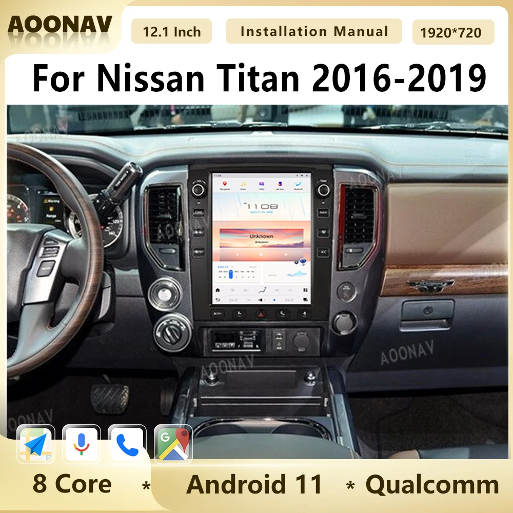 

Автомагнитола на Android 11 для Nissan Titan 2016-2019, GPS-навигация, стерео, авто, Тесла, вертикальный экран, мультимедийный видеоплеер для Carplay