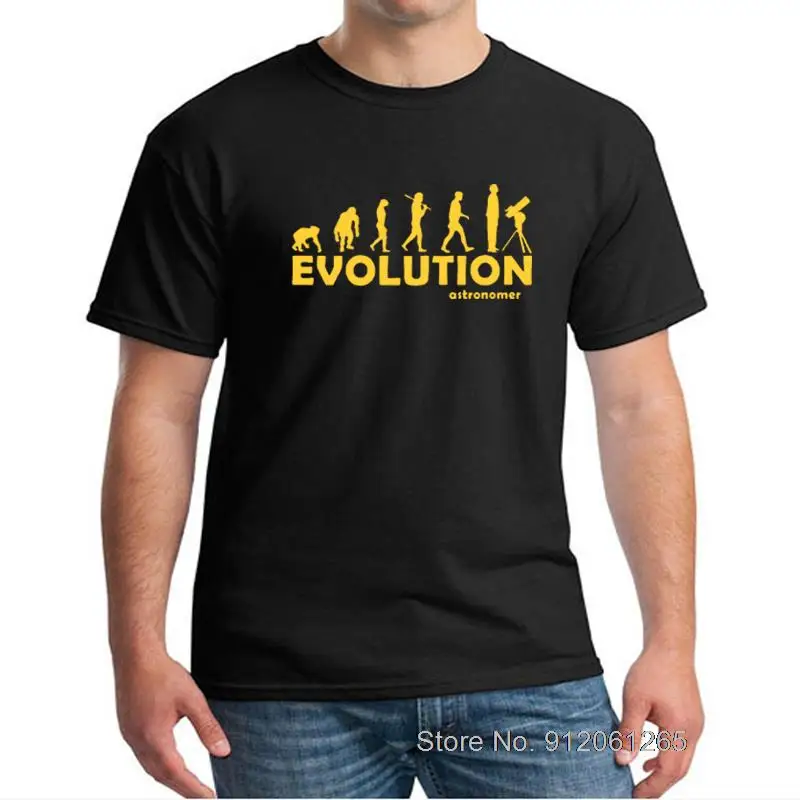 

Astronomy Astronomist Evolution Telescope Space Universe Camisetas Fashion Print T Shirt Men Casual Short Sleeve Tees Tops