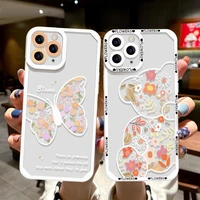 clear flower phone case for samsung s21 s20 fe s22 ultra case galaxy a13 a22 a52s 5g a12 a21s a32 a50 a52 a71 a72 a73 back cover