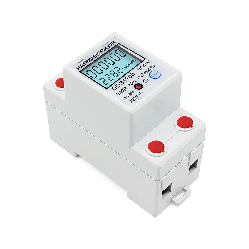 Однофазный счетчик электроэнергии DDS1108 с ЖК-дисплеем и подсветкой