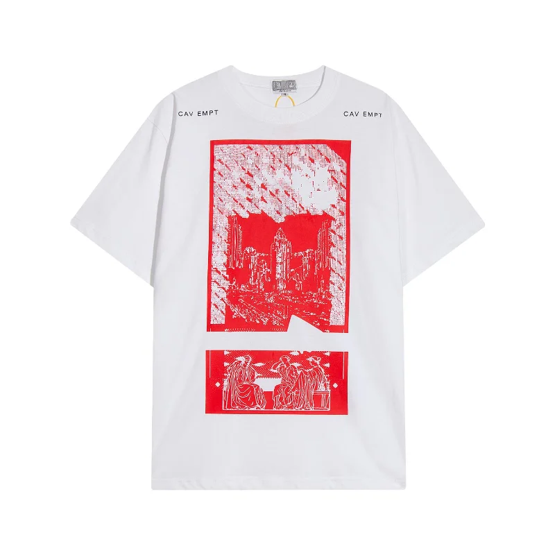 

2023ss Fasion 1:1 Steampunk Patch Cavempt T Shirt Men Women EU Size Cotton Kanye West Hip Hop Cavempt Top Tee