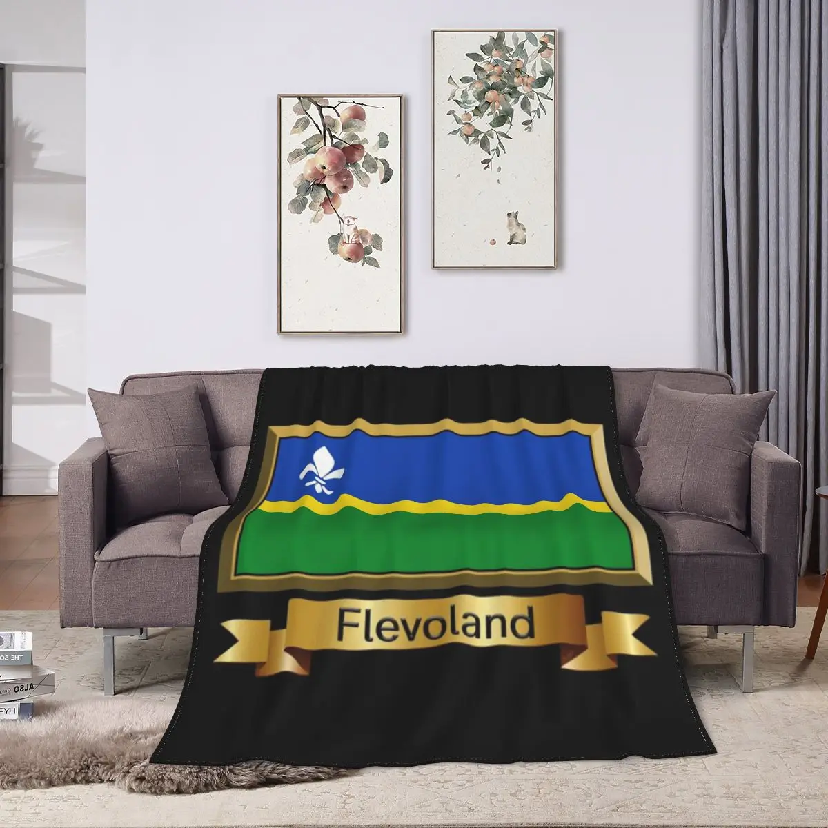 Флисовое покрывало Flevoland с флагом наклейки на подарки-называется ультра-мягким